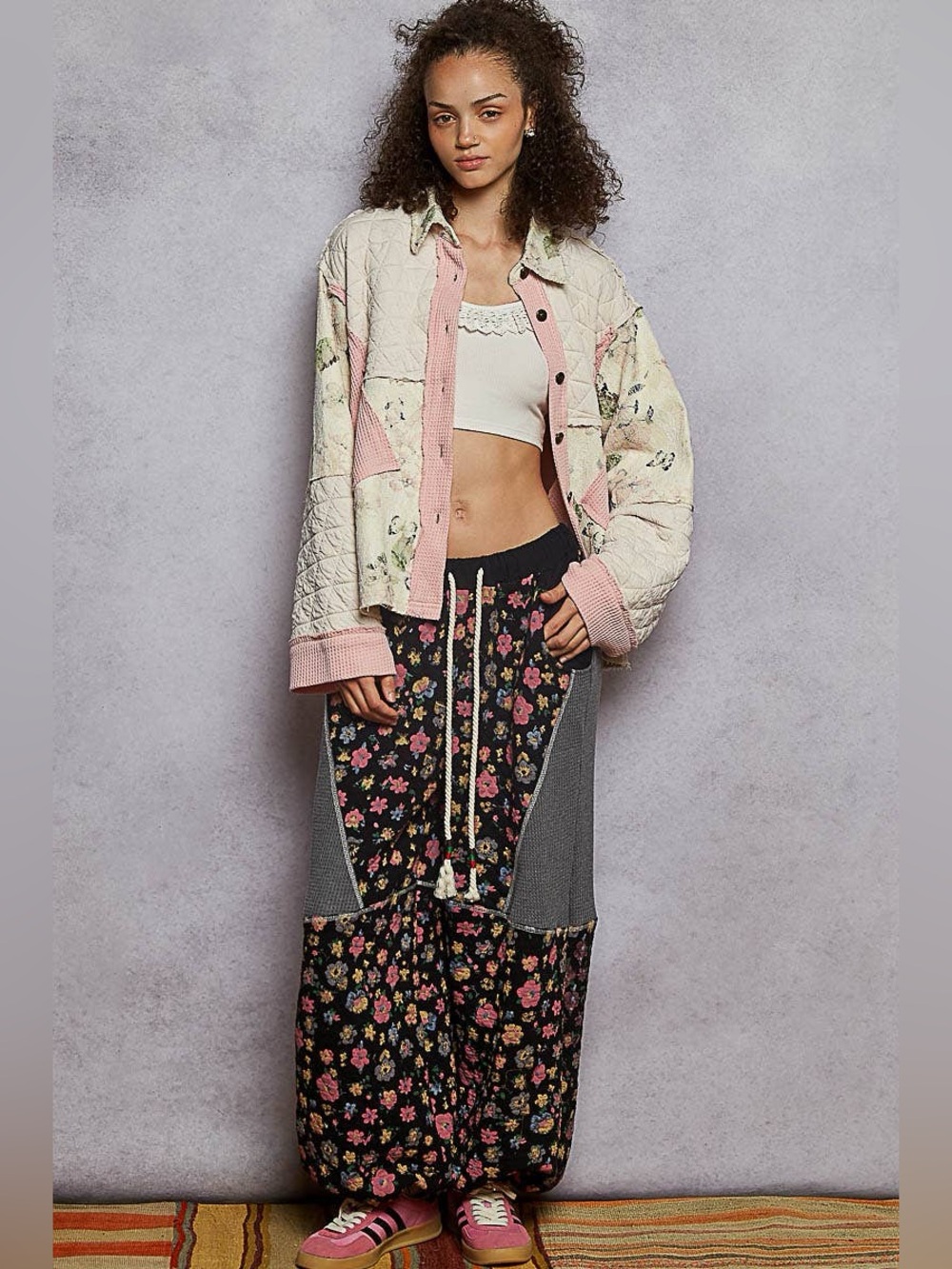 POL Quilted Patchwork Button-Up Jacket - Picture 3 of 6